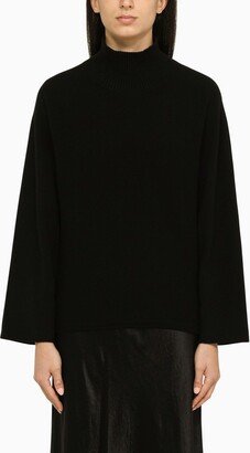 Black wool turtleneck jumper