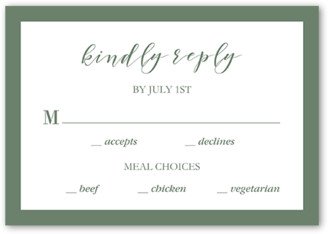 Rsvp Cards: Botanical Edge Wedding Response Card, White, Matte, Standard Smooth Cardstock, Square