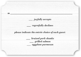 Rsvp Cards: Shiplap Wood Wedding Response Card, White, Matte, Signature Smooth Cardstock, Ticket