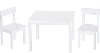 Roba-Kids Roba Table & 2 Chair Set, Little Stars, White Wood - Children's Seating Group, Toddler & Kids, Ages 2+