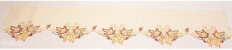 Moisson Leaf Embroidered Cutwork Fall Window Treatment - Window Scarf