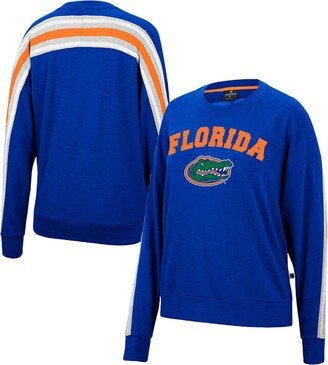 Women's Heathered Royal Florida Gators Team Oversized Pullover Sweatshirt