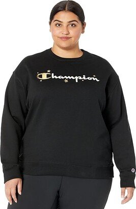 Plus Powerblend Crew (Black) Women's Sweatshirt