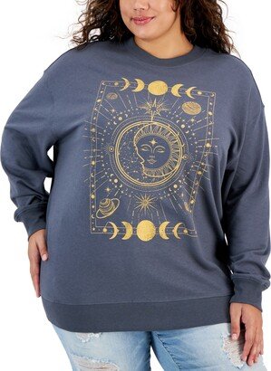 Trendy Plus Size Celestial Moon Sweatshirt