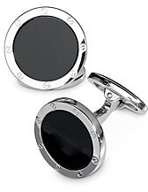 Sterling Silver and Black Onyx Rivet Detail Cufflinks