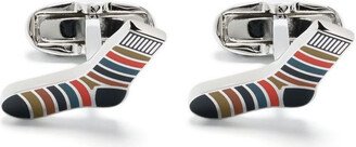 'Artist Stripe' sock-shape cufflinks