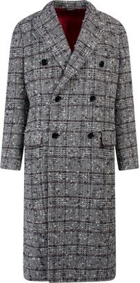 Checked Double-Breasted Midi Coat