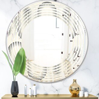 Designart 'Retro Curved Minimal Geometric Ornament I' Printed Modern Round or Oval Wall Mirror - Wave