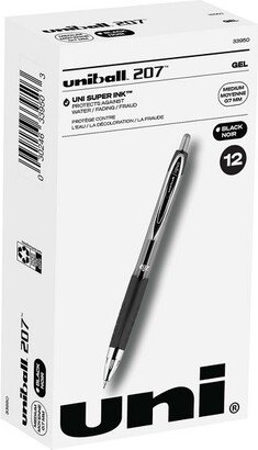 uni-ball uniball 207 Retractable Gel Pens Medium Point 0.7mm Black Ink 12/Pack (33950)