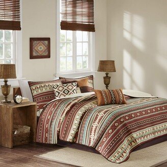 Gracie Mills Taos 6 Piece Coverlet Set, Spice - Full/Queen