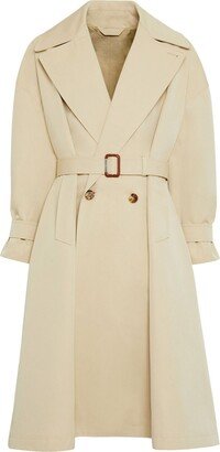 Drop-Shoulder Belted Trench Coat