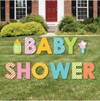 Big Dot of Happiness Colorful Baby Shower - Yard Sign Outdoor Lawn Decorations - Gender Neutral Party Yard Signs - Baby Shower