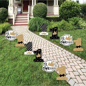 Big Dot Of Happiness 1st Birthday Little Mr. Onederful - One Lawn Decor - Outdoor Yard Decor - 10 Pc