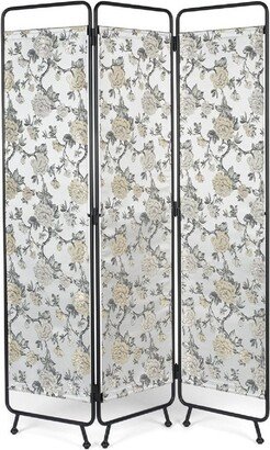 Kiss The Froggy Silver Floral Room Divider