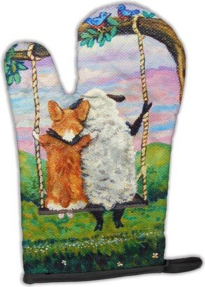 Corgi With Sheep Love Grows Oven Mitt