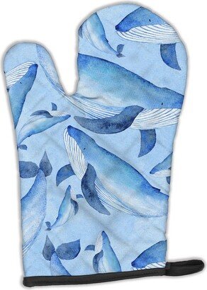 Watercolor Nautical Whales Oven Mitt