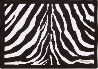 Zebra-Print Placemat And Napkin Set