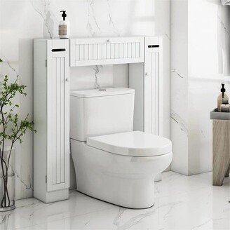 No Over-The-Toilet Storage Cabinet with 2 Side Doors,White