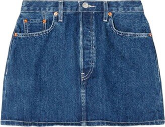 90s High-Waist Denim Miniskirt