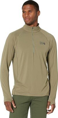 Crater Lake 1/2 Zip (Stone Green) Men's Clothing