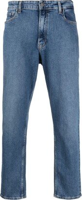 Logo-Patch Mid-Rise Tapered Jeans