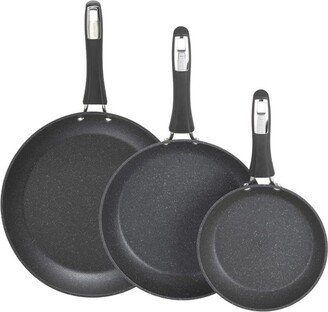 GoodCook Impact Long-Lasting Nonstick Fry Pan Set,Black