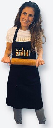 Hanukkah Apron 100% Cotton Colorful Candles Chanuka Decoration For Holiday Celebration