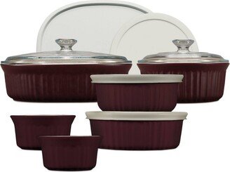 French Colors 12pc Ceramic Bakeware Set - Cabernet