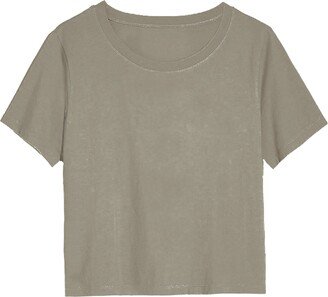 Earth Body Breezy Hypoallergenic Natural-Body Cotton Crop Soft Tee In Aloe