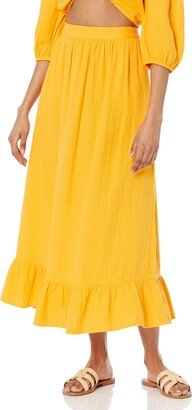 Women's Patria Gauze Pull-On Ruffle Hem Maxi Skirt