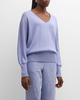 V-Neck Dolman-Sleeve Sweater-AA