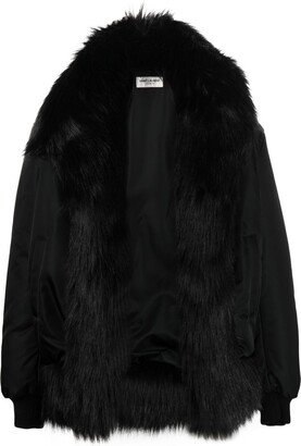 Faux-Fur Trim Bomber Jacket