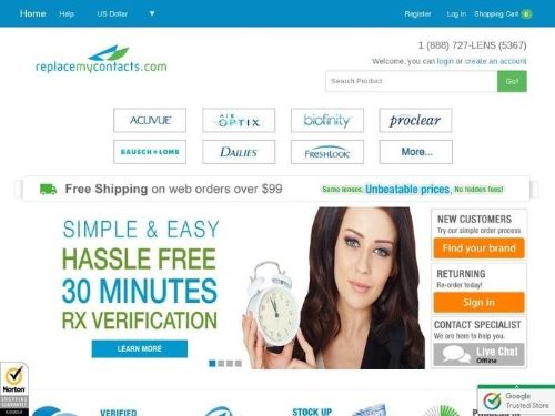 Replacemycontacts.com Promo Codes & Coupons
