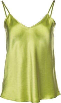 Vasiliki Atelier Vasiliki V-Neck Silk Camisole In Lime Cream