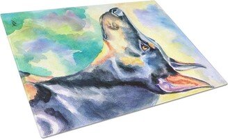 7372LCB Watercolor Doberman Glass Cutting Board