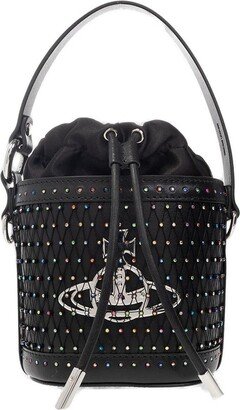 Daisy Orb Plaque Embellished Bucket Bag