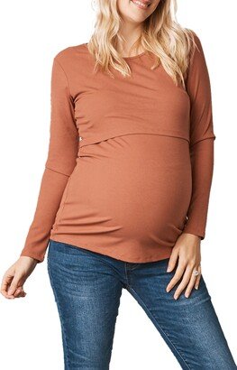 Long Sleeve Maternity/Nursing Top-AB