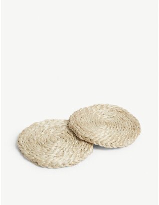 Natural Jute Woven Coasters – set of Four