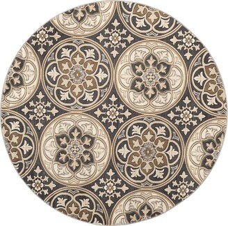 Lyndhurst Light Gray and Beige 8' x 8' Round Area Rug