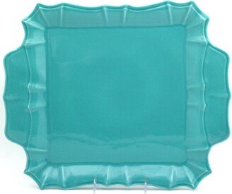 Chloe Turquoise Square Platter with Handles