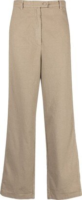 High-Waisted Straight-Leg Trousers-AZ