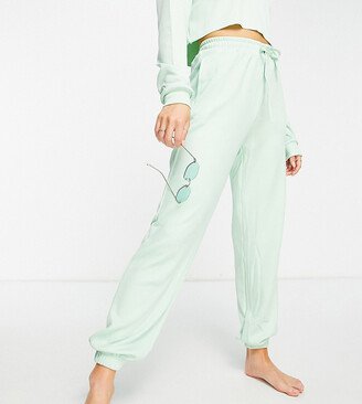 VAI21 ribbed sweatpants in mint green - part of a set