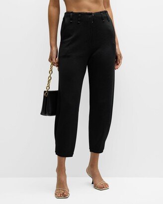 PAOLA BERNARDI Louise Cropped Tapered Knit Pants