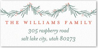 Address Labels: Holly Garland Address Label, Red, Address Label, Matte