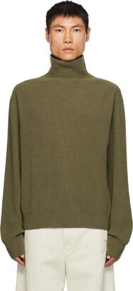 Green Rib Trim Turtleneck