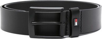 Adan logo-plaque leather belt