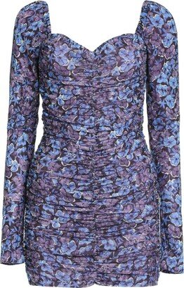 Floral Printed Halterneck Ruched Mini Dress