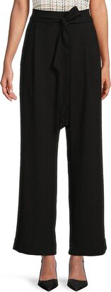 Belted Wide Leg Crepe Pants