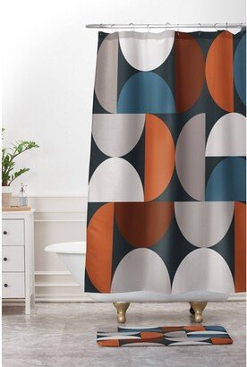 The Old Art Studio Mid Century Modern Geometric Shower Curtain