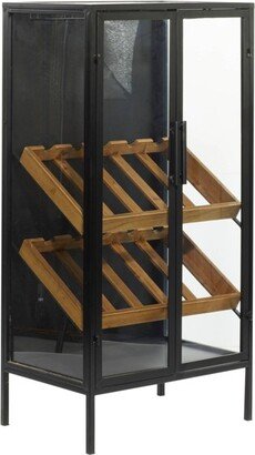 Contemporary Wood Standing Wine Rack Black - Olivia & May